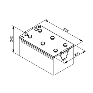  220Ah-12v BOSCH (T3081) (518x276x242), L, EN1150