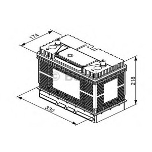  105Ah-12v BOSCH (T3050) (330x172x240) ,L,EN800   