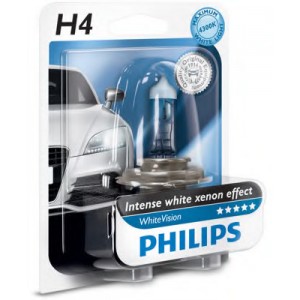   H4 WhiteVision 12V, 60/55W, P43t-38, (+60) (4300K) 1. blister PHILIPS 12342WHVB1