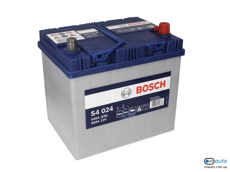 Акумулятор 60Ah-12v BOSCH (S4024) (232x173x225), R, EN540 (Азія) Купити в Україні | Інтернет-магазин Onauto.com.ua